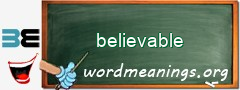 WordMeaning blackboard for believable